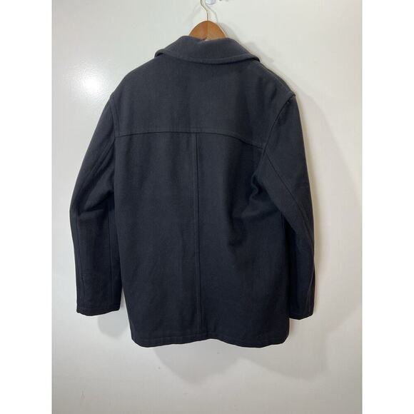 J Crew Men’s Wool Blend Coat Size S Black Lined Warm Heavy Timeless Minimalist - Picture 3 of 9